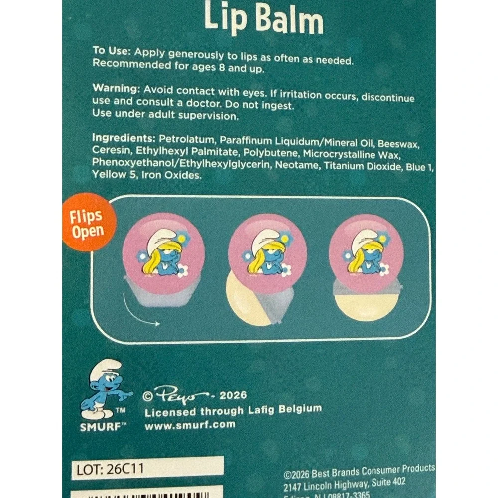 The Smurfs Spa Gift Set Headband Makeup Remover Pads Compact Mirror Lip Balm NEW